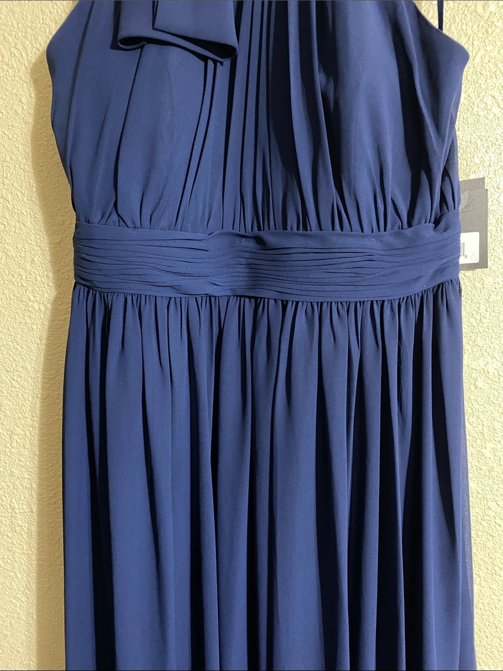 NWT Ieena for Mac Duggal Navy High Neck Chiffon Gown 55035 Size 12 - Picture 6 of 16